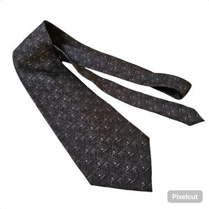 Grey pattern silk men's tie